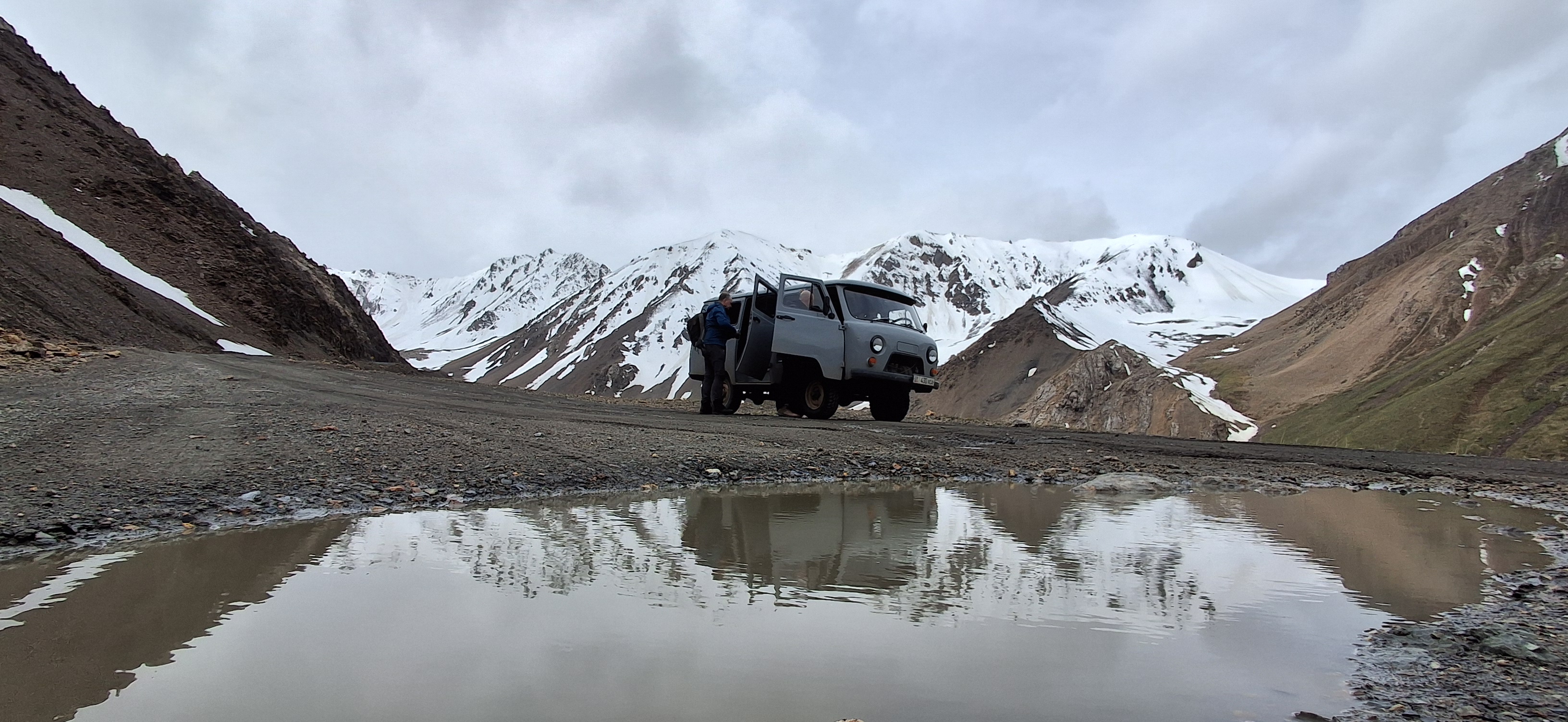 Off-road tour through remote canyon in Kyrgyzstan