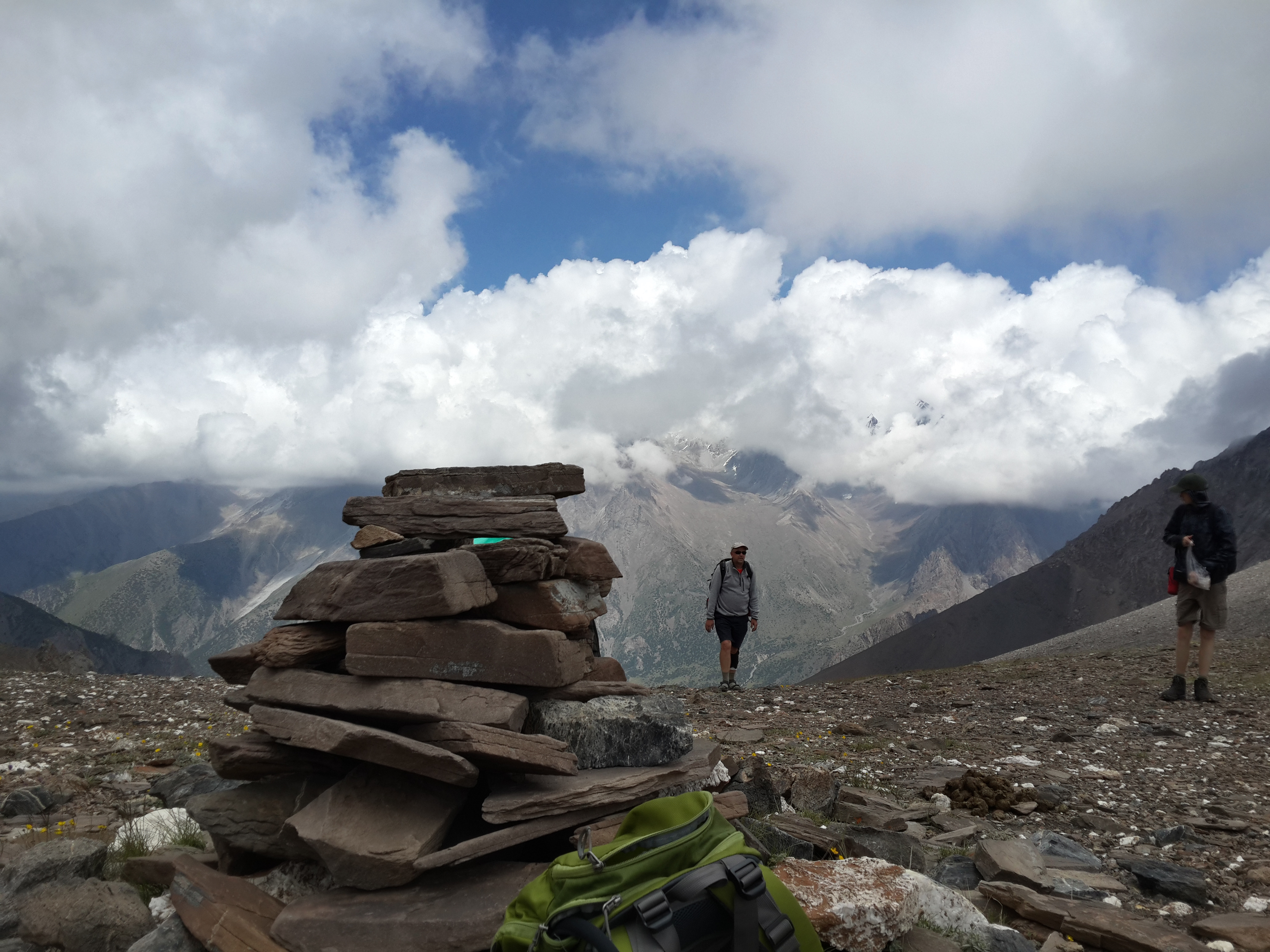 Hiking trail in the Tien Shan mountains Kyrgyzstan